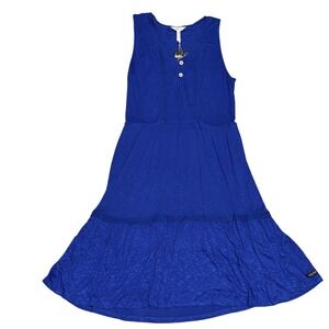 NWT Matilda Jane Adventure Begins "Into The Blue" Royal Blue Tiered Midi Dress L